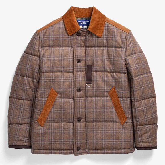 Junya Watanabe MAN - Wool Check x Cotton Corduroy x Cotton Salvedge Padded Jacke - Picture 7 of 11